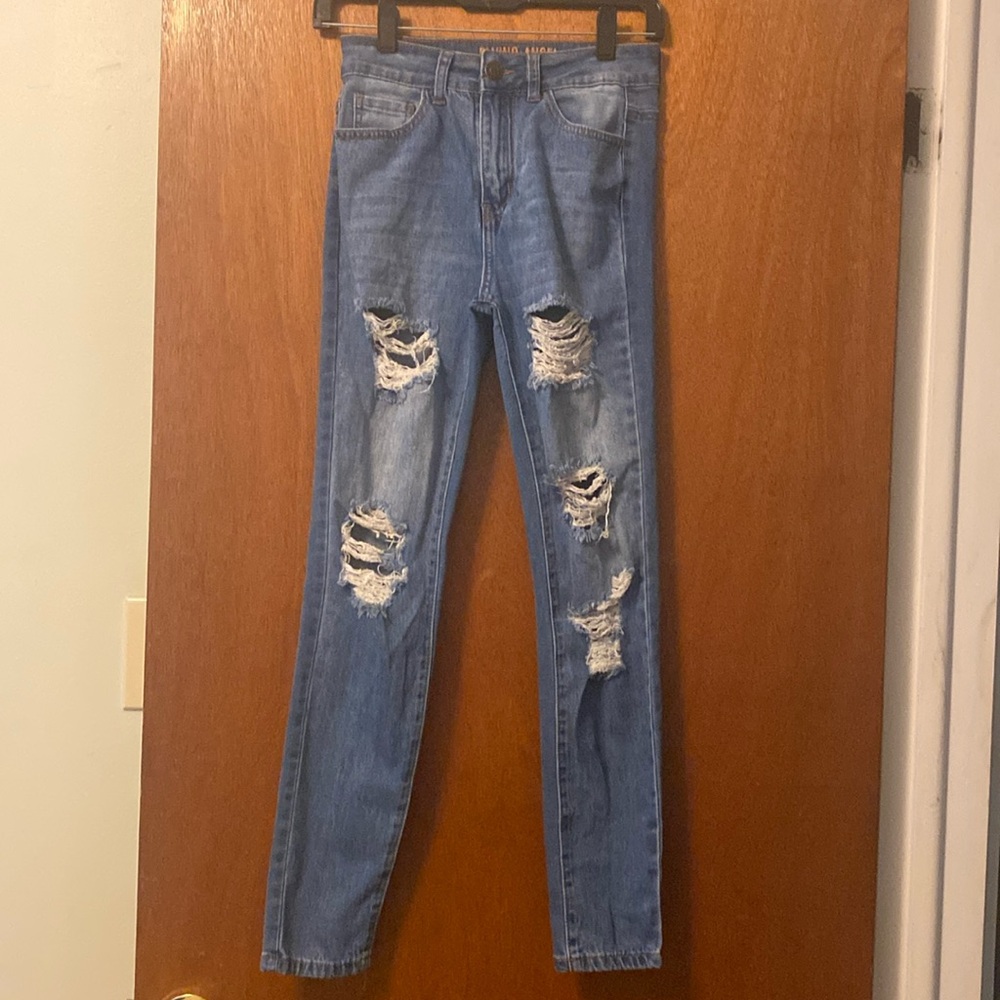 Flying Angel Size 5 Blue Distressed Junior Jeans